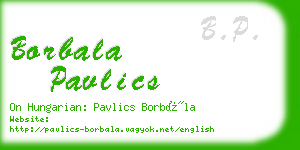borbala pavlics business card